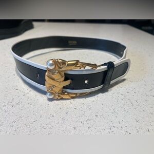 Escada two tone white navy blue belt